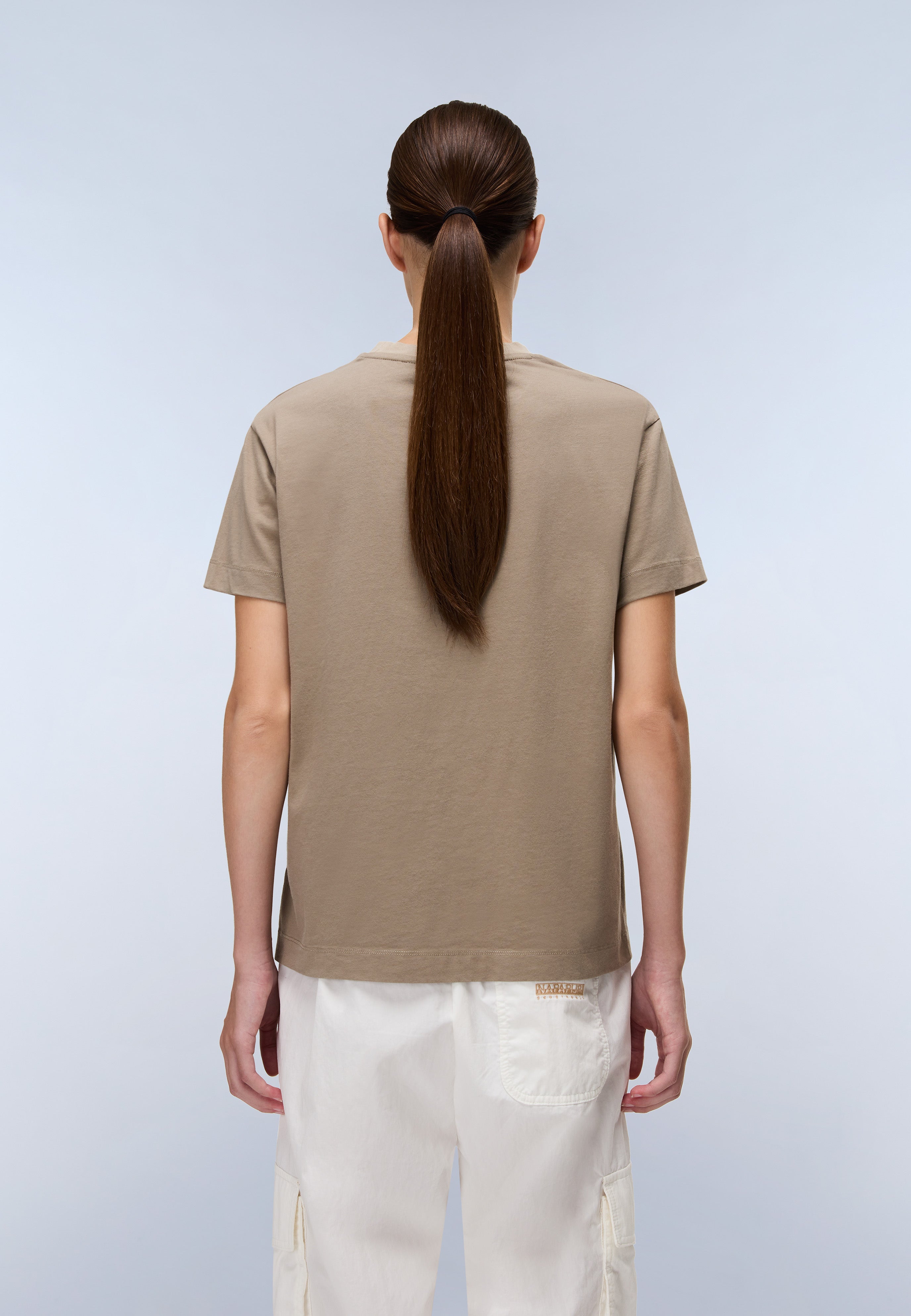 Napapijri Fedaia Jersey Short Sleeve T-Shirt Women Light Brown