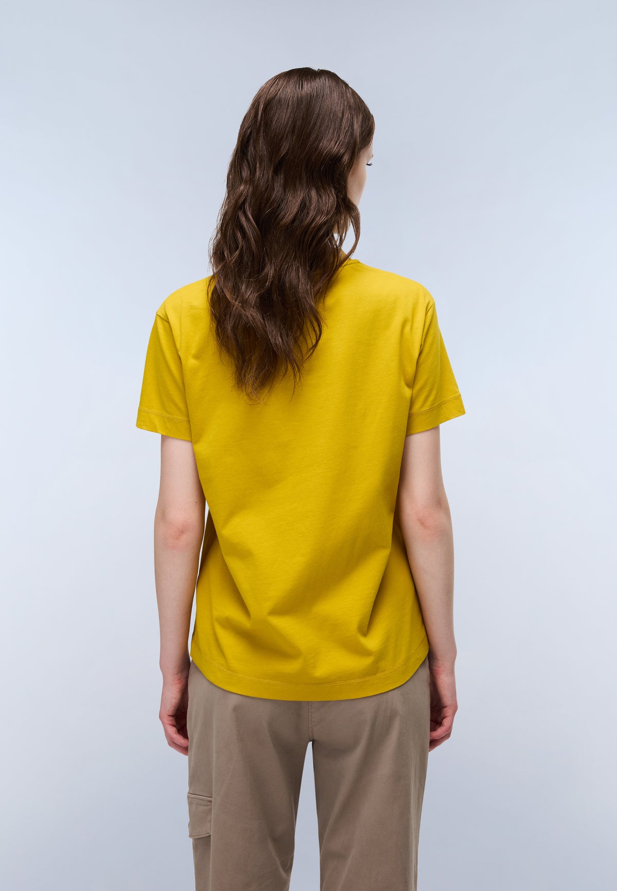 T-Shirt a Maniche Corte Fedaia in Jersey Giallo Oro - 1
