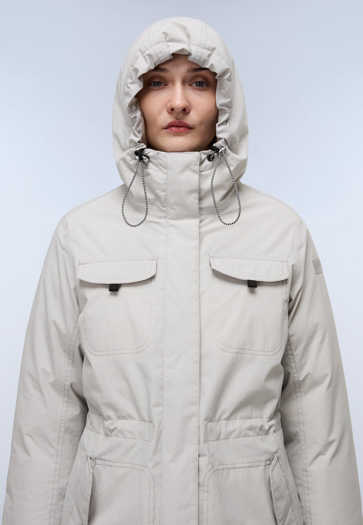 Cibiana Parka Jacket Light Grey Solid - 2