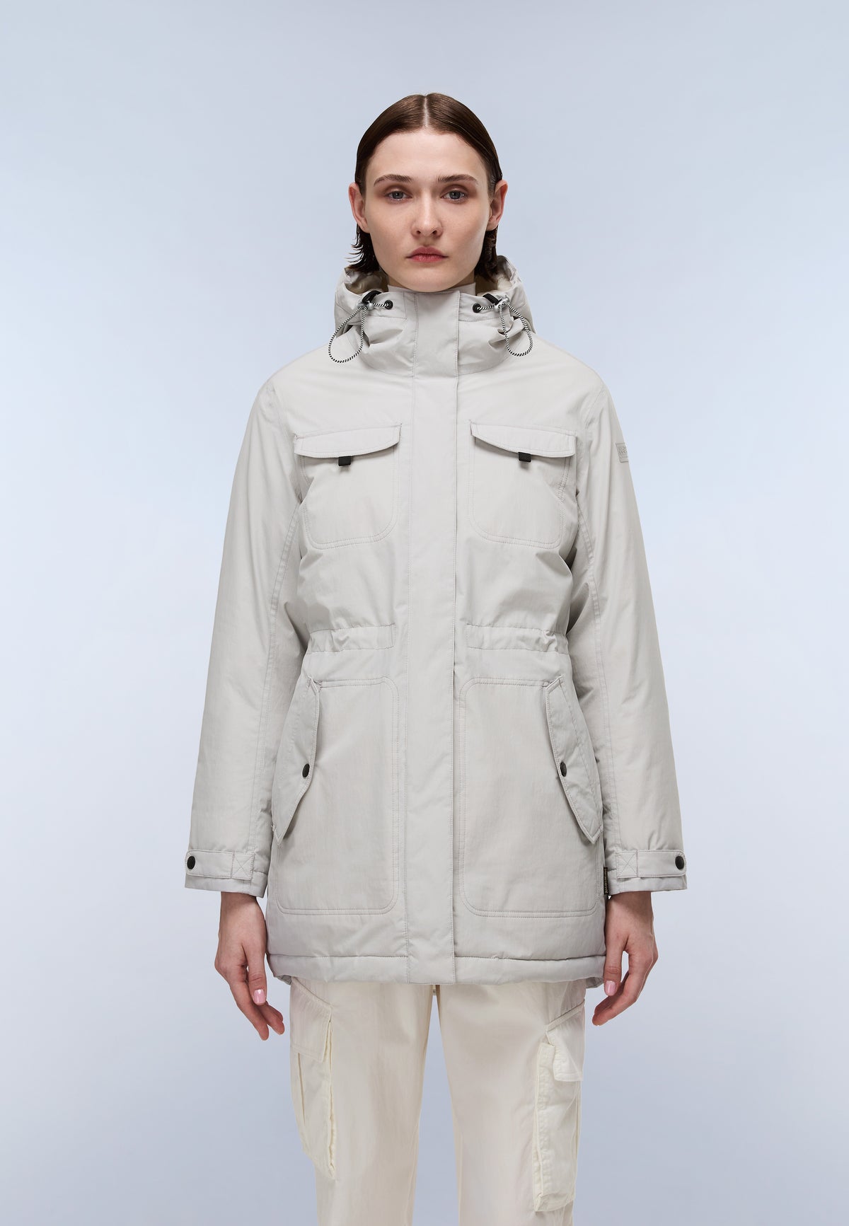 Cibiana Parka Jacket Light Grey Solid - 3