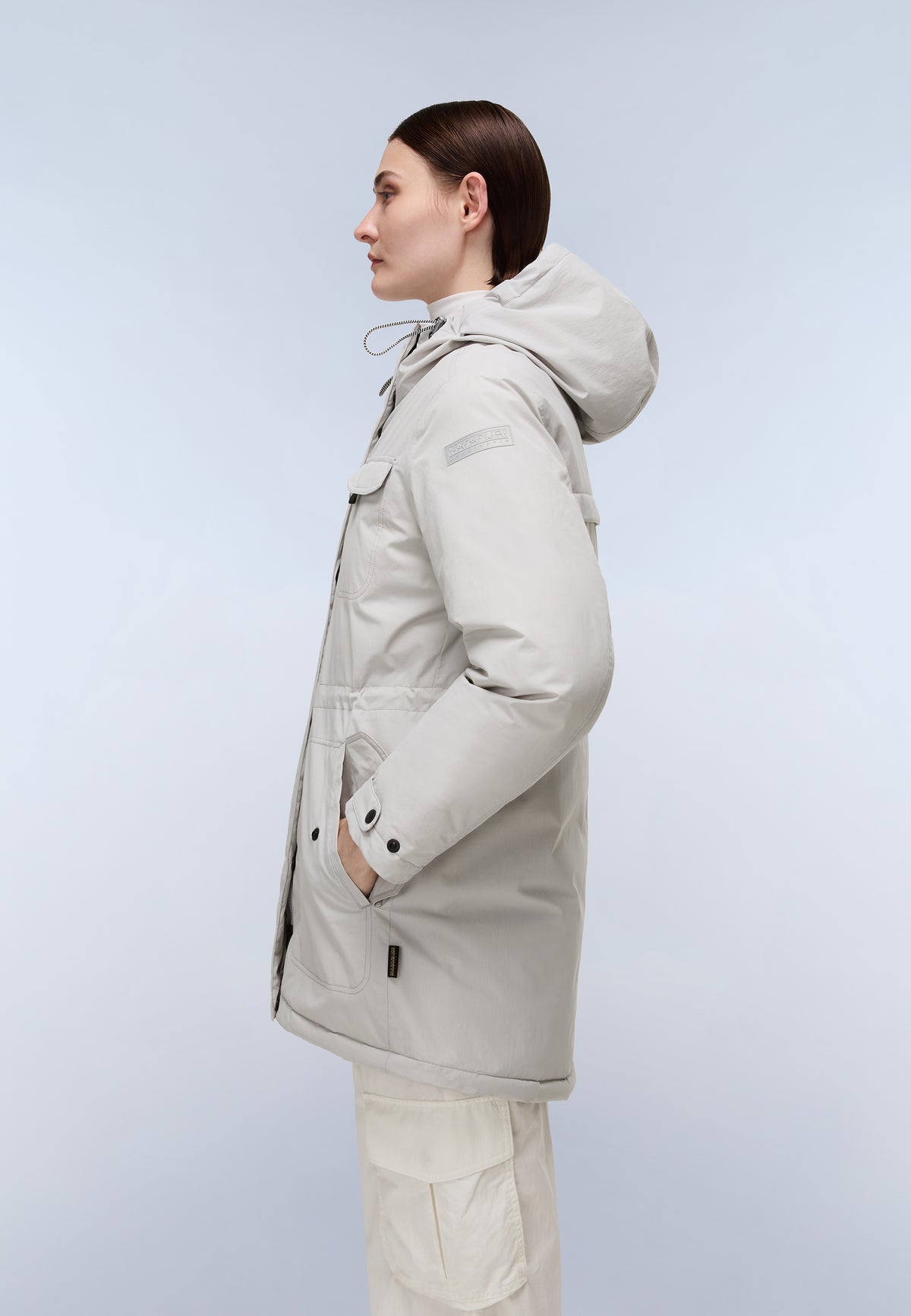 Cibiana Parka Jacket Light Grey Solid - 4