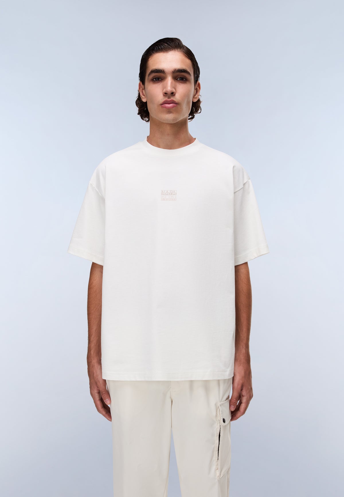 T-shirt a Maniche Corte Elevated Logo in Jersey Bianco - 4