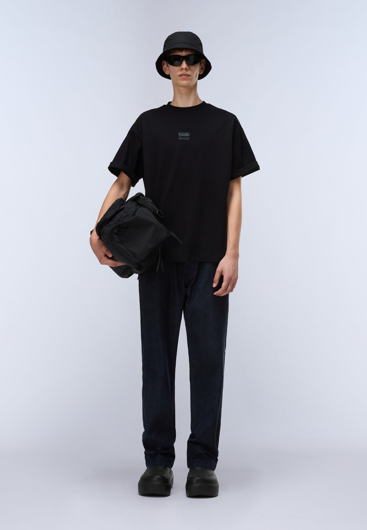 T-shirt a Maniche Corte Elevated Logo in Jersey Nero - 3