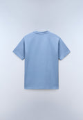 Camiseta de Punto de Manga Corta con Logotipo Elevated Azul Denim - 6