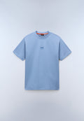 Camiseta de Punto de Manga Corta con Logotipo Elevated Azul Denim - 1