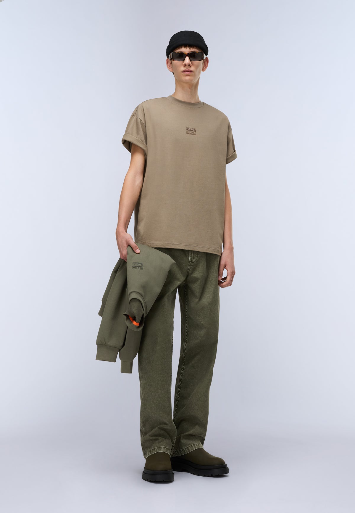 Elevated Logo Jersey Short Sleeve T-Shirt Beige - 3