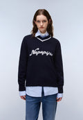 Maglione Malez con Scollo a V Blu Scuro - 3