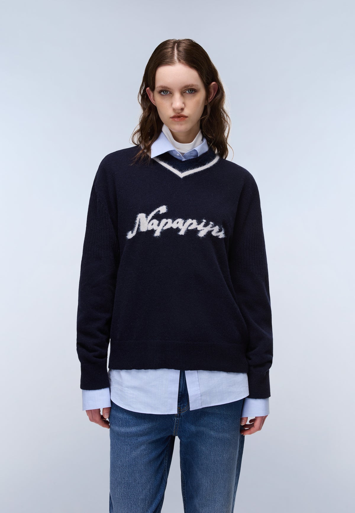Maglione Malez con Scollo a V Blu Scuro - 3
