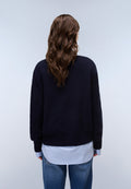 Maglione Malez con Scollo a V Blu Scuro - 4