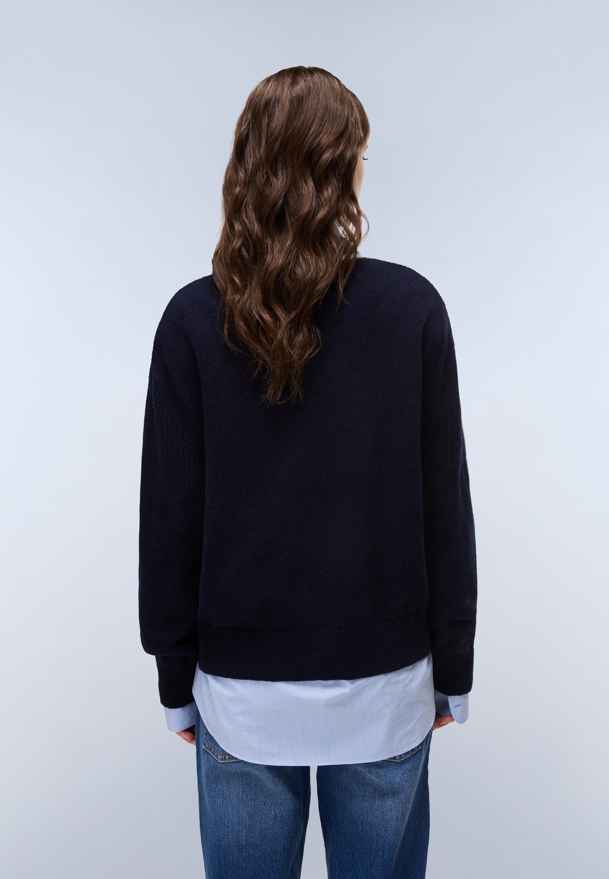 Maglione Malez con Scollo a V Blu Scuro - 4