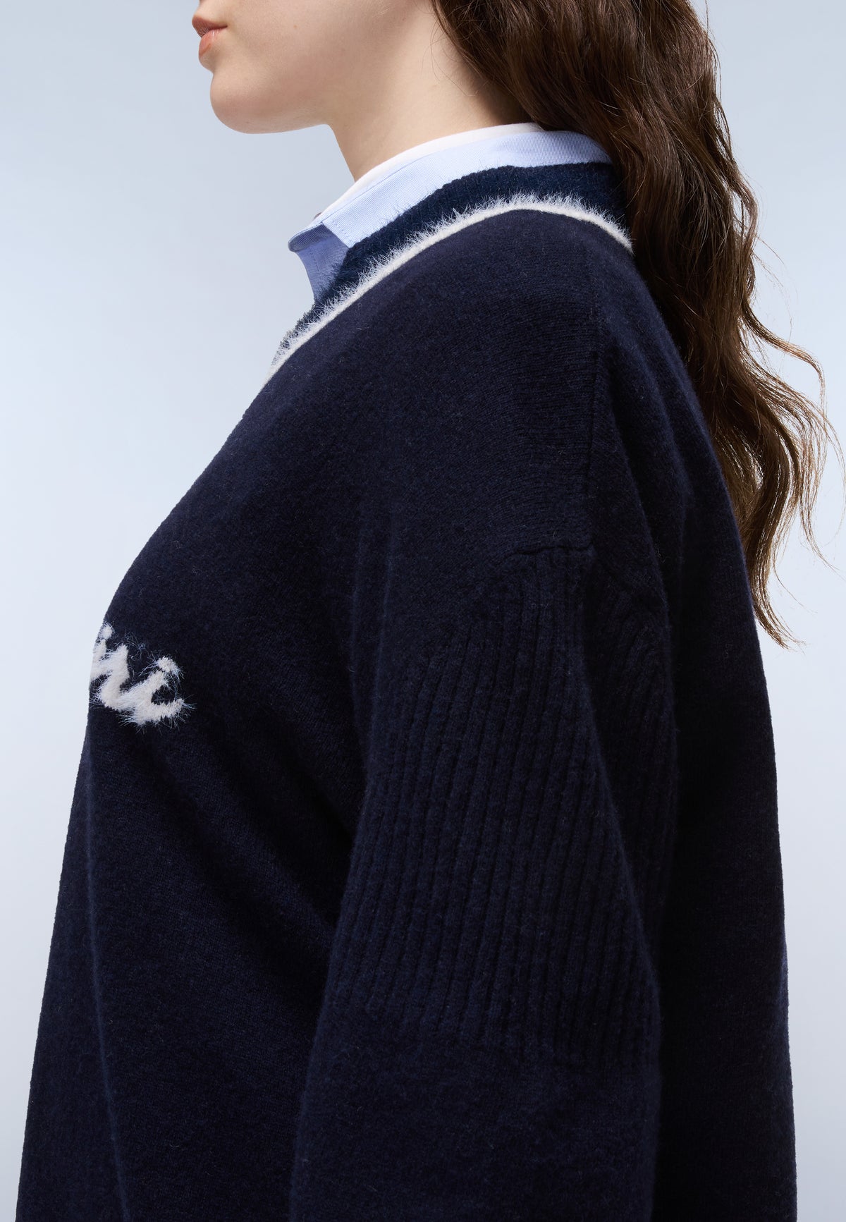 Maglione Malez con Scollo a V Blu Scuro - 6