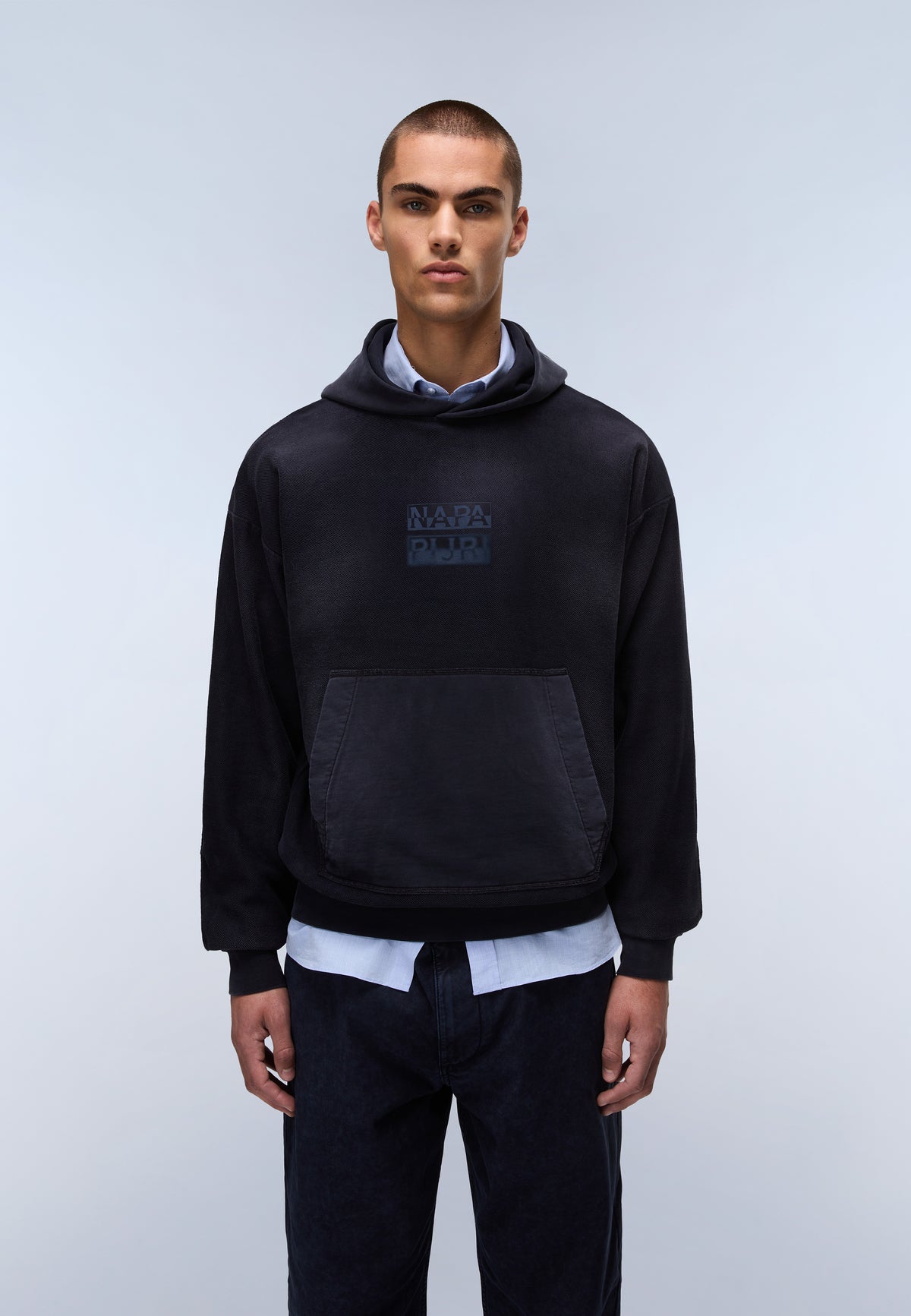Comel French Terry Hoodie Dark Blue - 4