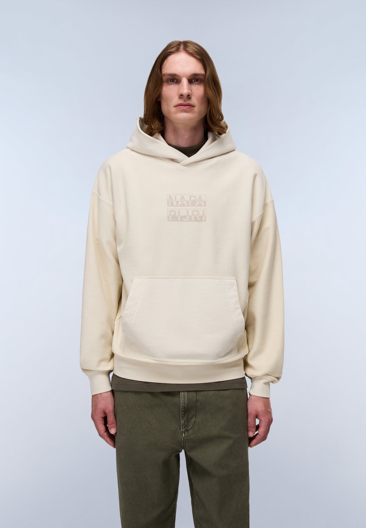 Comel French Terry Hoodie Beige - 4