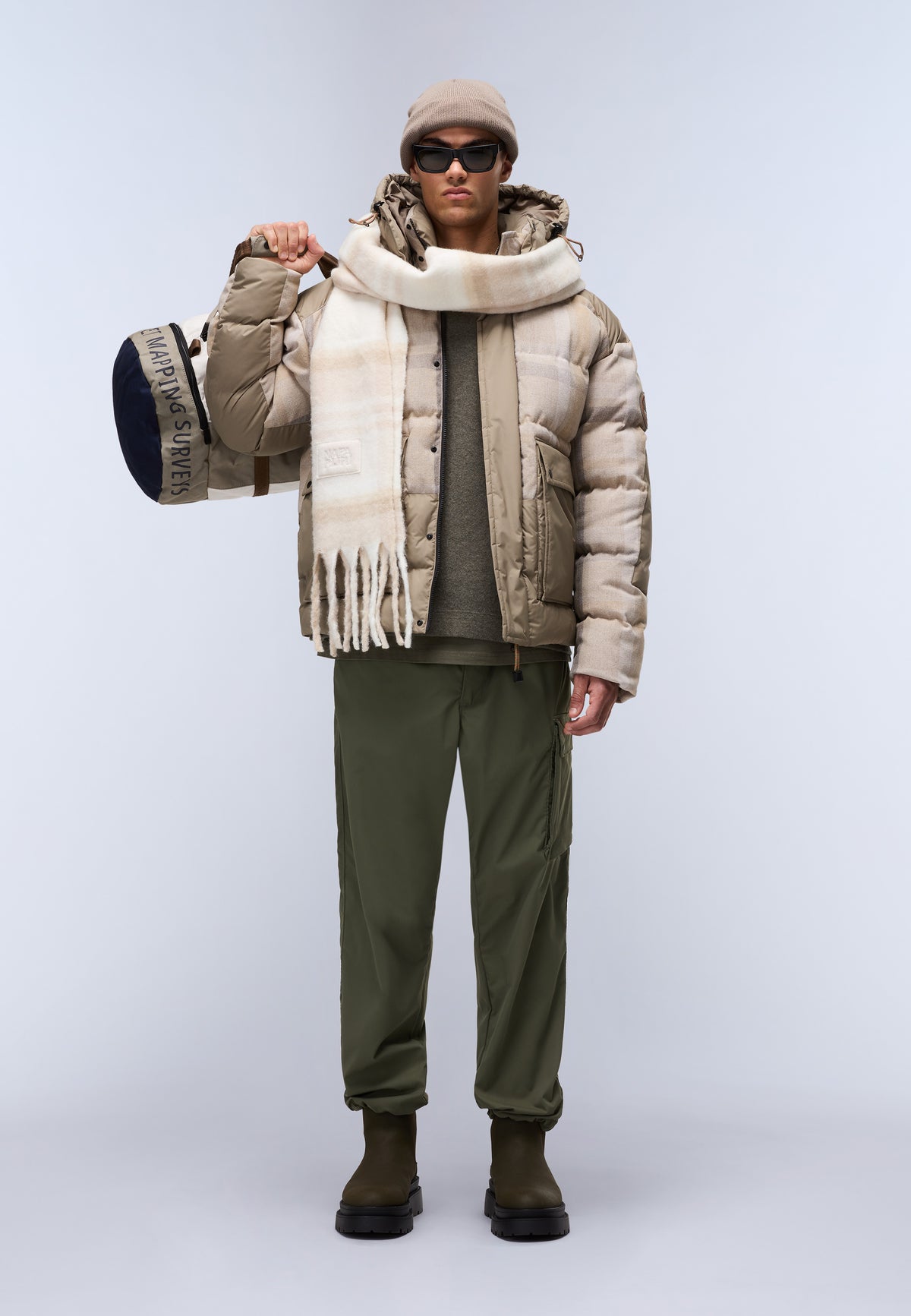 Steppjacke Tires Braun Check - 3