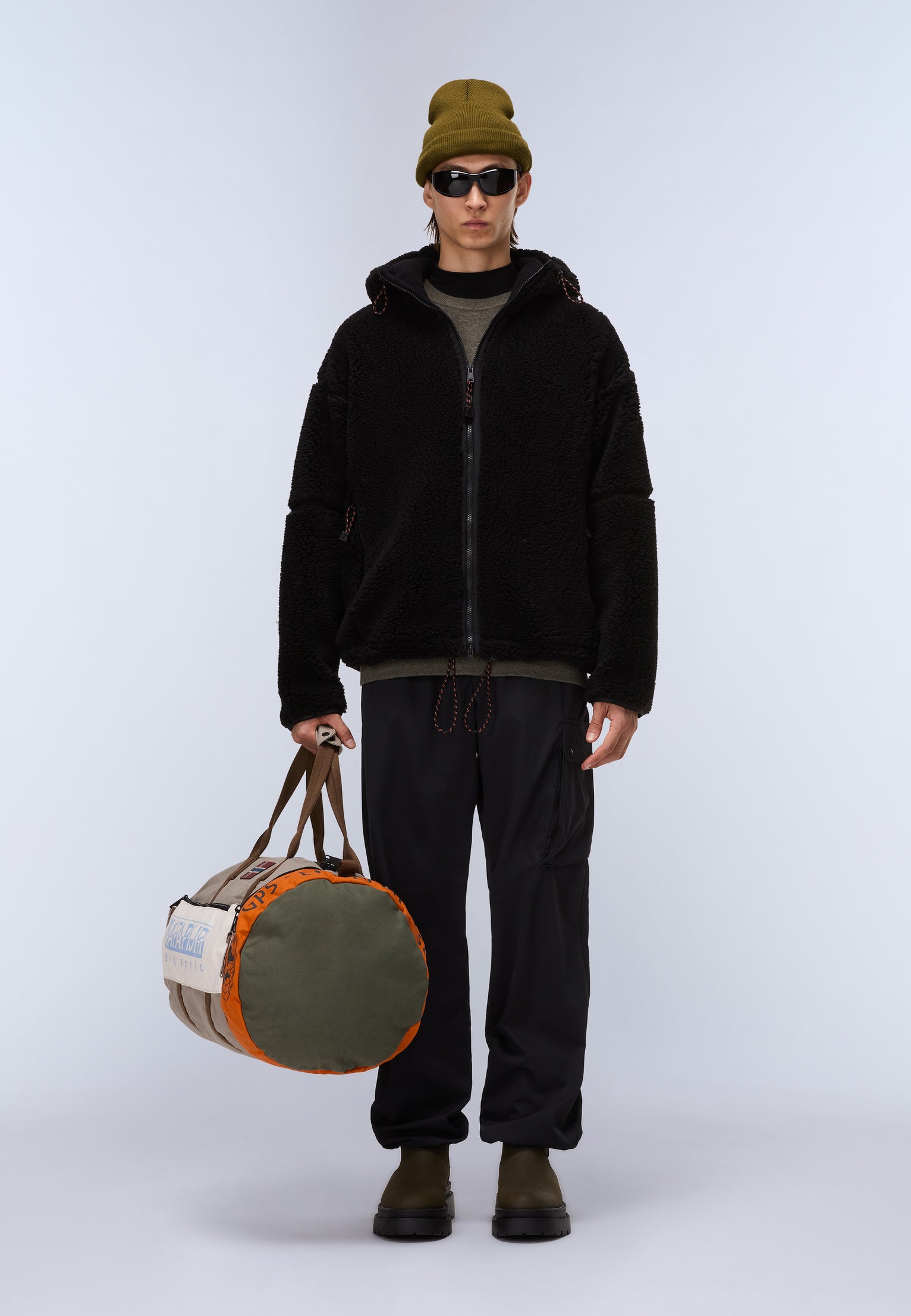 Fleecepullover mit Kapuze und Reißverschluss Tires 