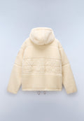 Fleecepullover mit Kapuze und Reißverschluss Tires Beige - 7