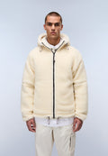 Fleecepullover mit Kapuze und Reißverschluss Tires Beige - 4