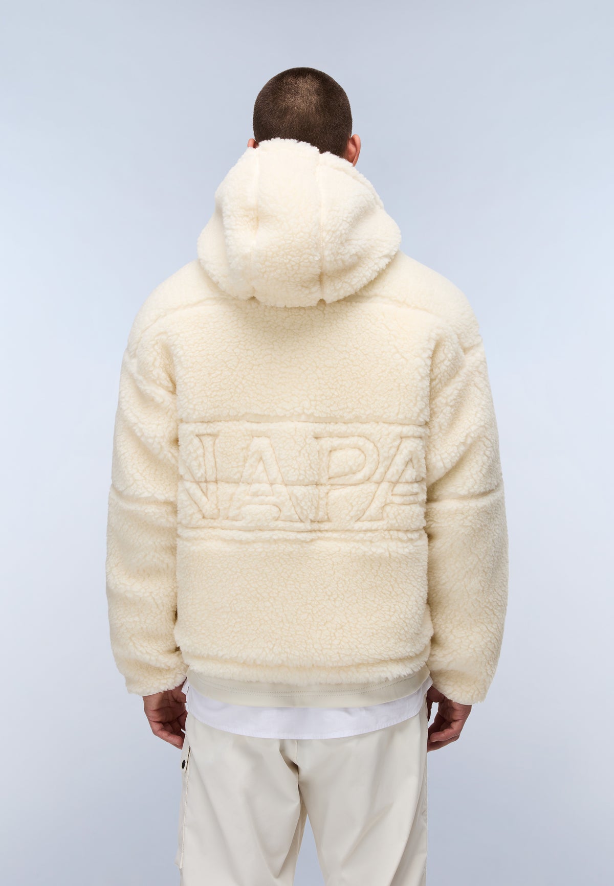 Fleecepullover mit Kapuze und Reißverschluss Tires Beige - 6