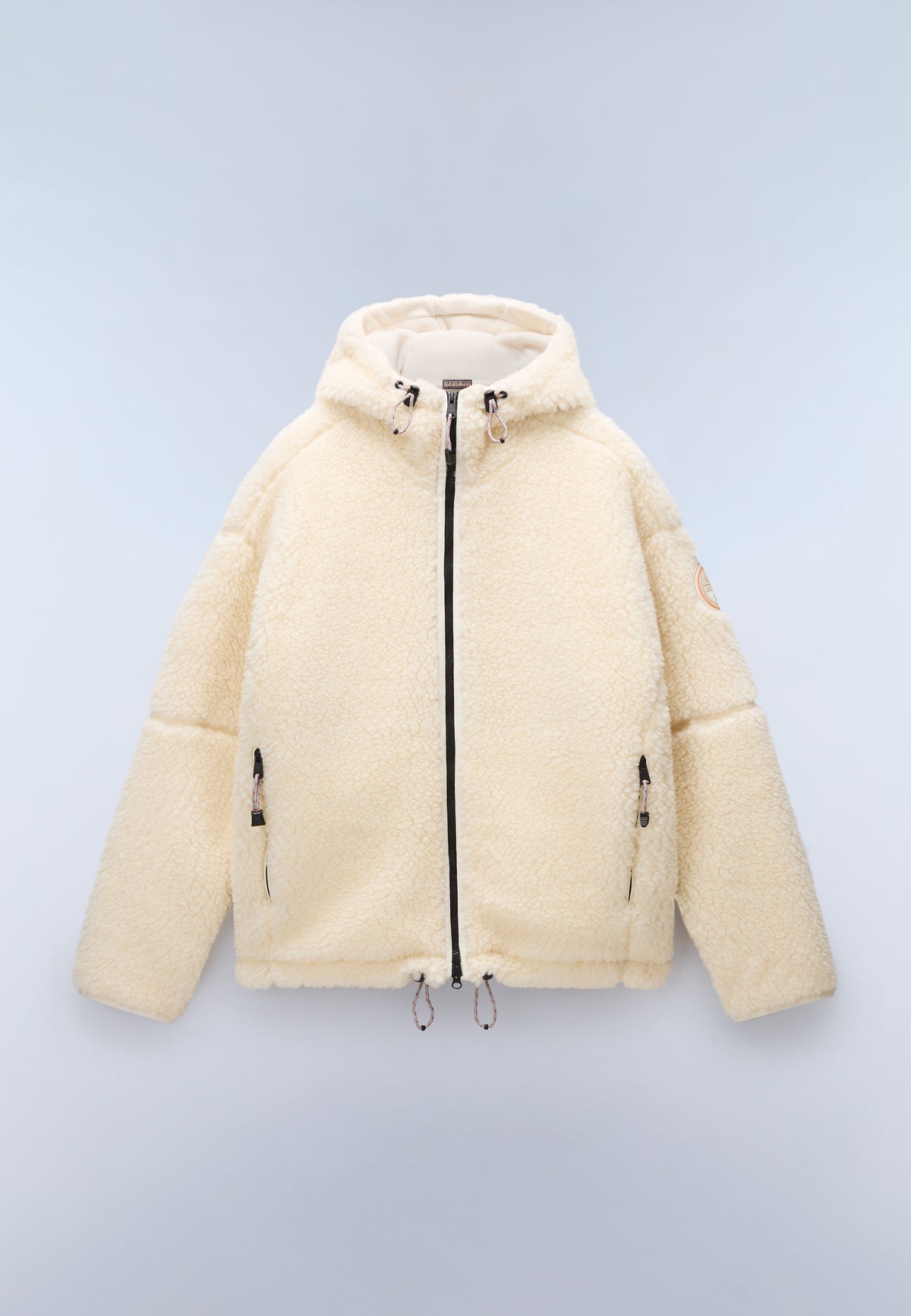 Fleecepullover mit Kapuze und Reißverschluss Tires Beige - 1