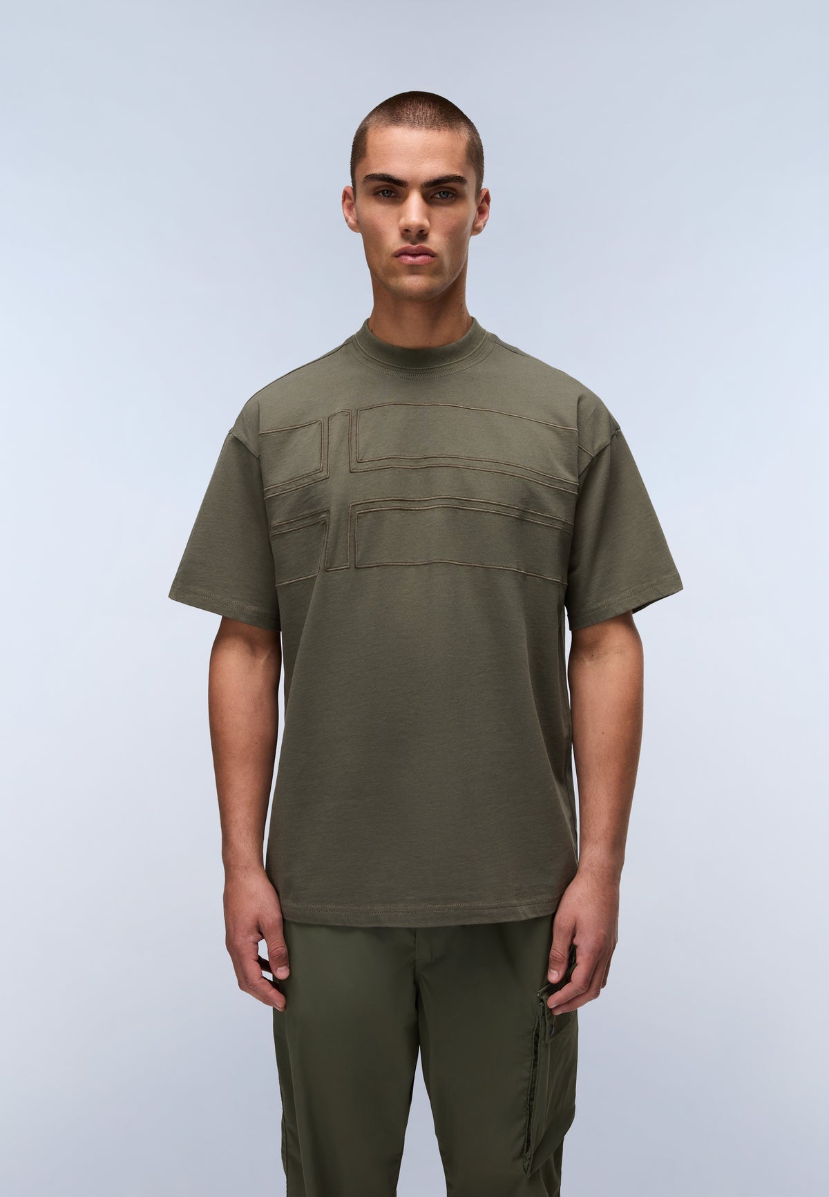 T-shirt a Maniche Corte Braies in Jersey Verde Tea Leaf - 4
