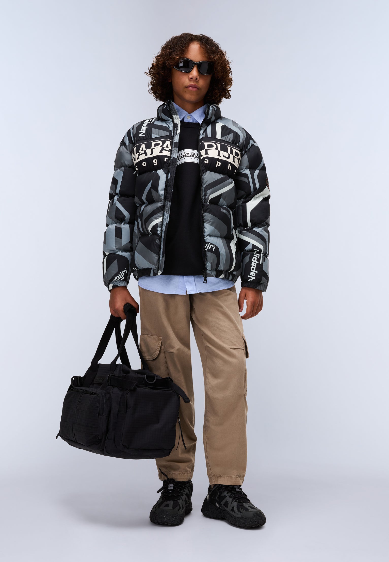 Primiero Print Puffer Jacket (4-16 Years) Black