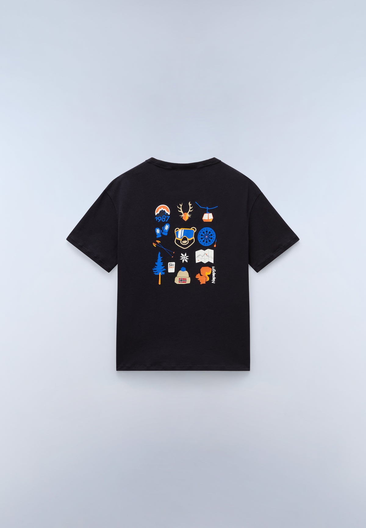 T-Shirt a Maniche Corte Adige in Jersey (4-16 ANNI) Nero F0X - 5