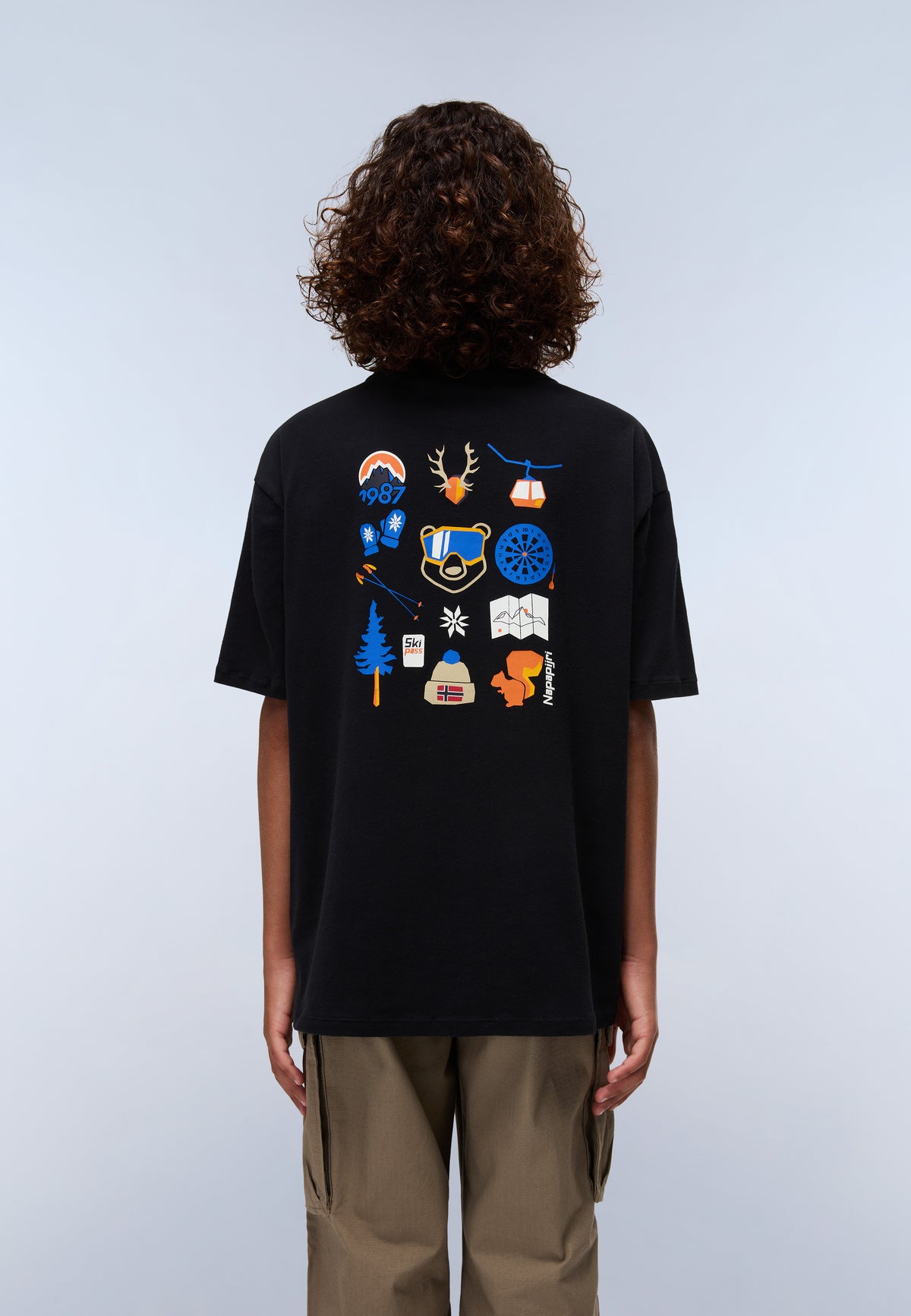 T-Shirt a Maniche Corte Adige in Jersey (4-16 ANNI) Nero F0X - 4