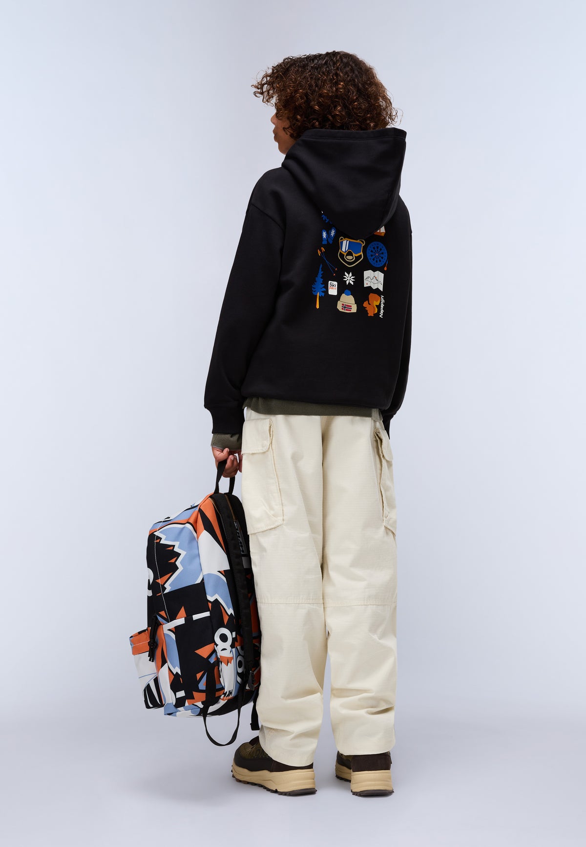 Kapuzenpullover Adige (4-16 Jahre) Schwarz F0X - 2