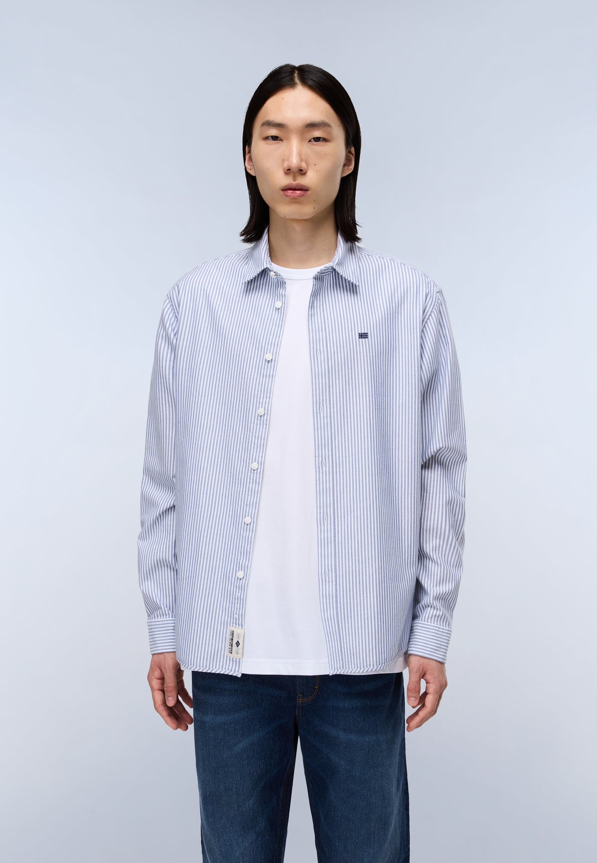 Camicia a Maniche Lunghe Terra Grigio Stripe 94S - 3