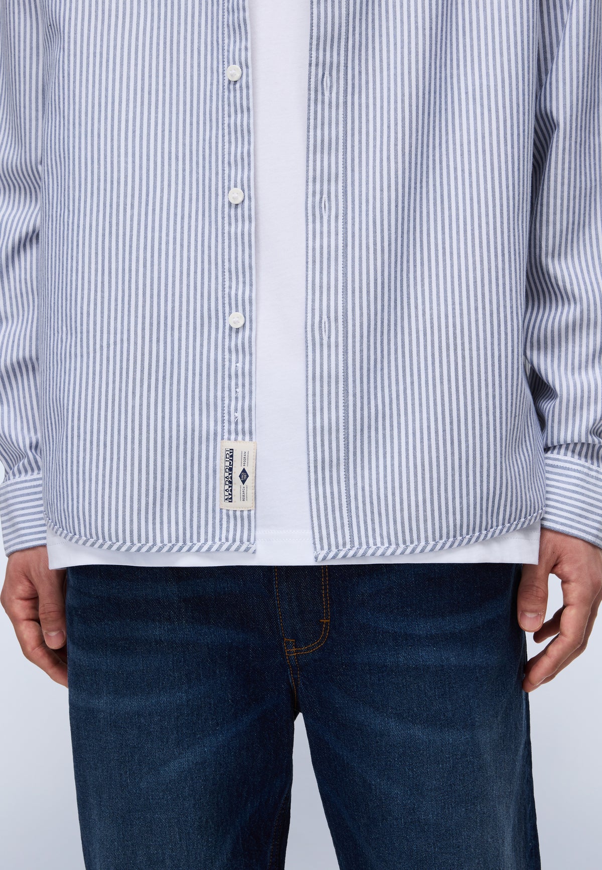 Camicia a Maniche Lunghe Terra Grigio Stripe 94S - 7