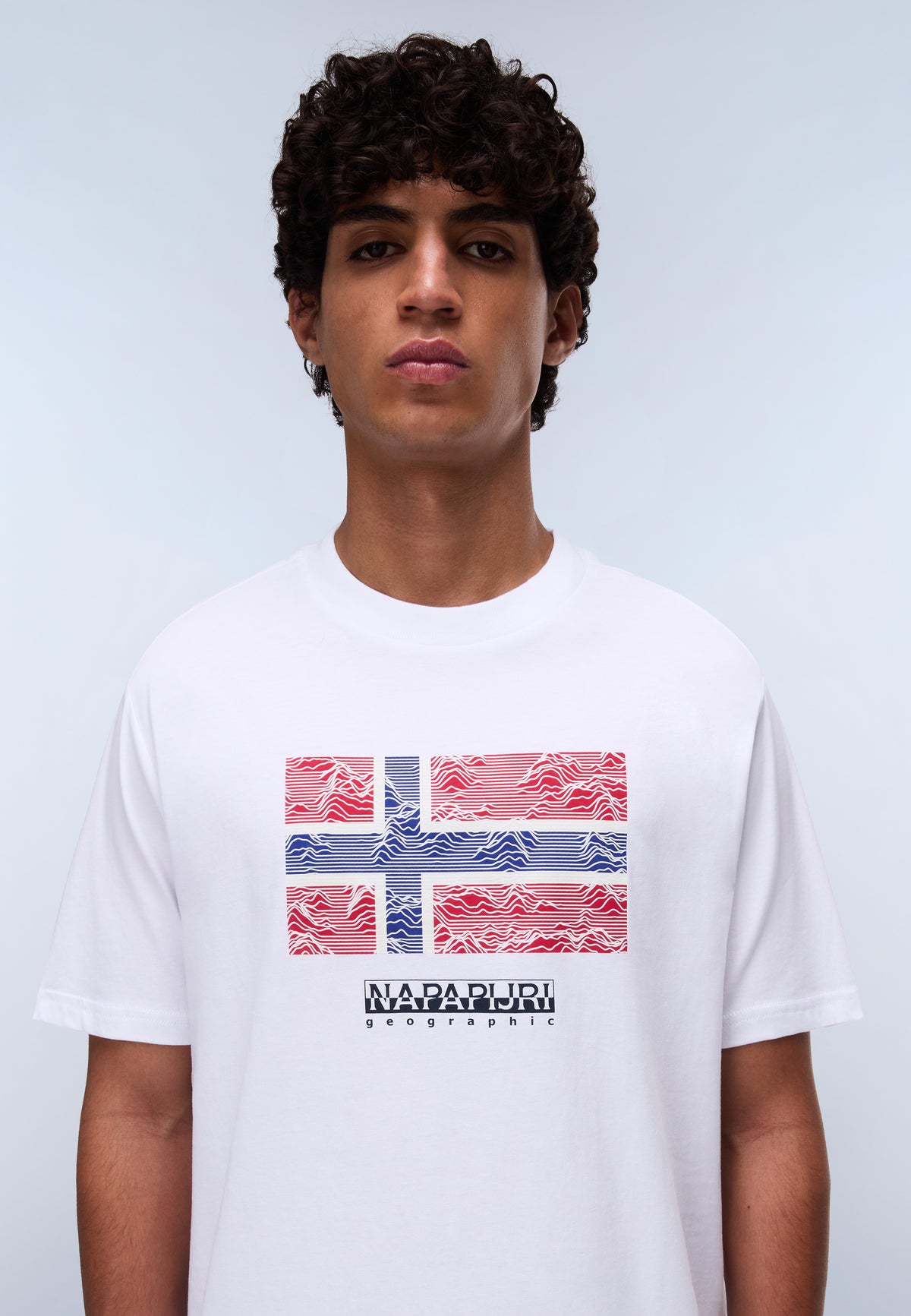 T-Shirt à Manches Courtes en Jersey Drapeau Blanc - 2
