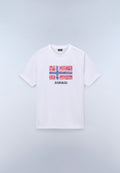 T-Shirt à Manches Courtes en Jersey Drapeau Blanc - 1