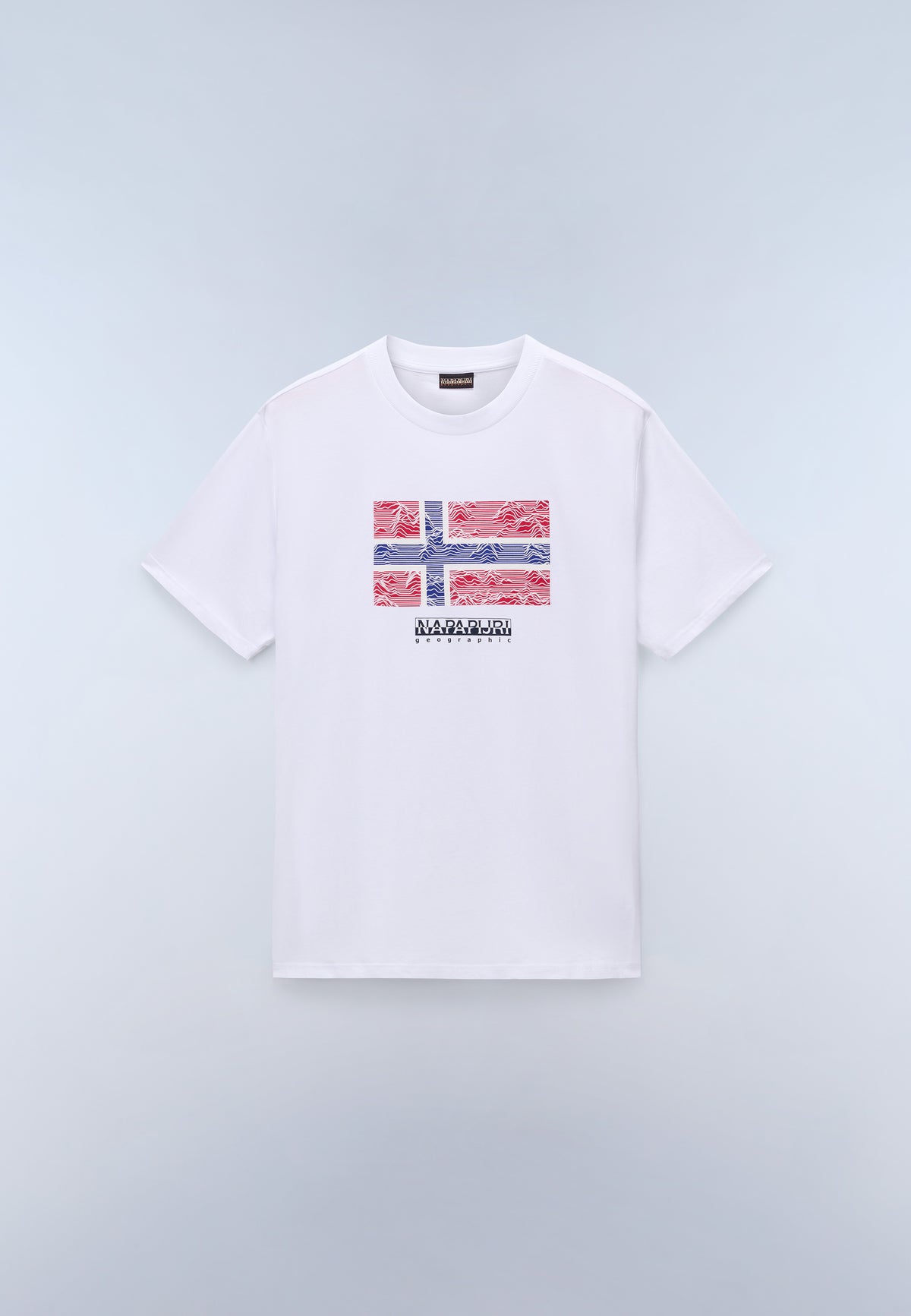 T-Shirt à Manches Courtes en Jersey Drapeau Blanc - 1