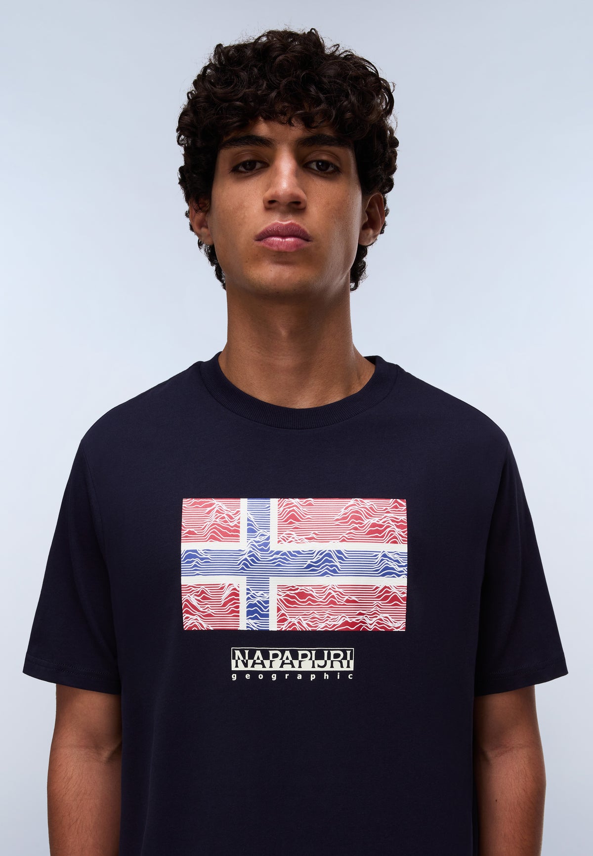 T-Shirt à Manches Courtes en Jersey Drapeau Dark Blue - 2