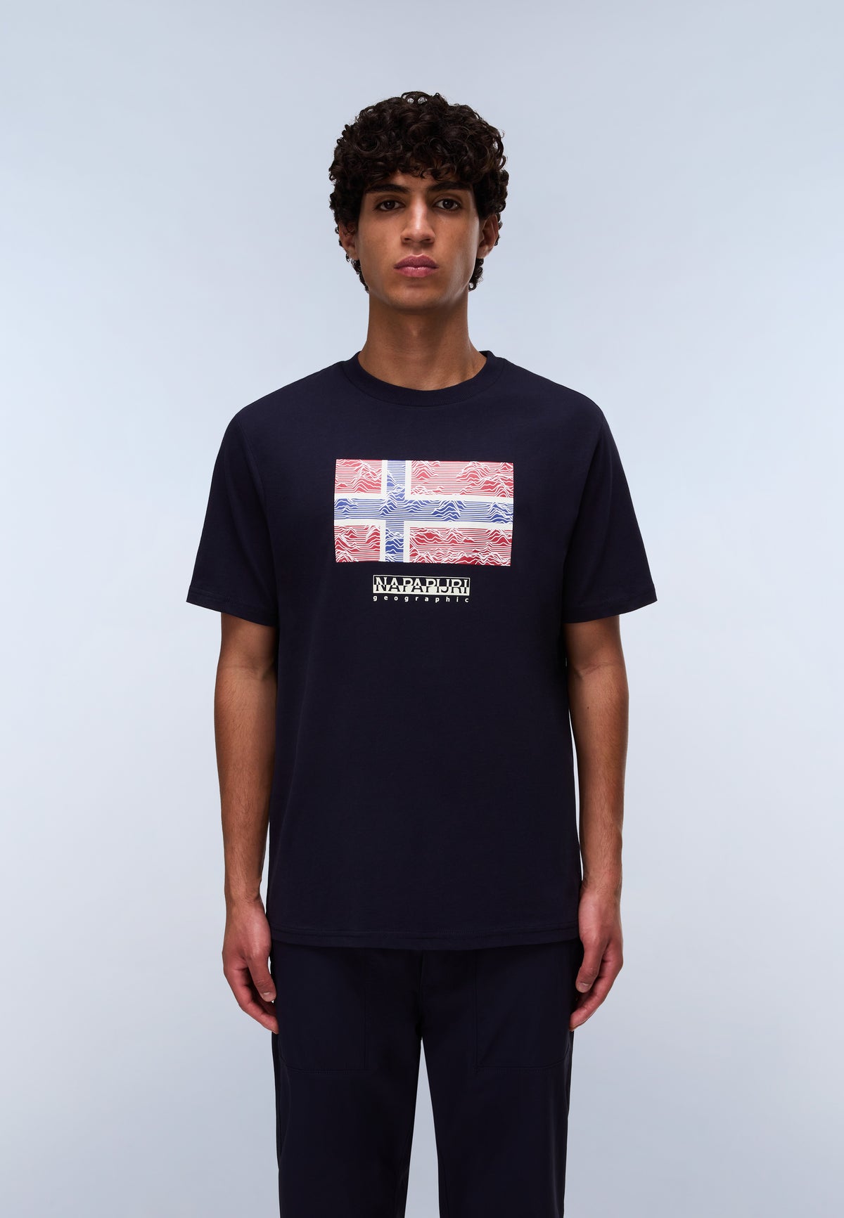T-Shirt à Manches Courtes en Jersey Drapeau Dark Blue - 3