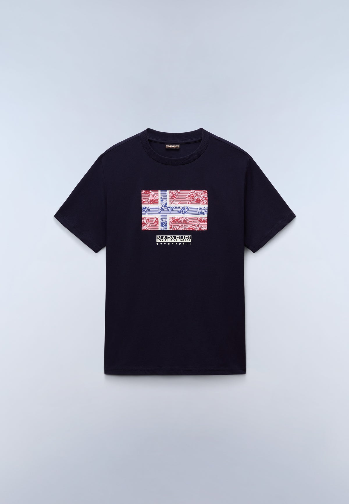T-Shirt à Manches Courtes en Jersey Drapeau Dark Blue - 1