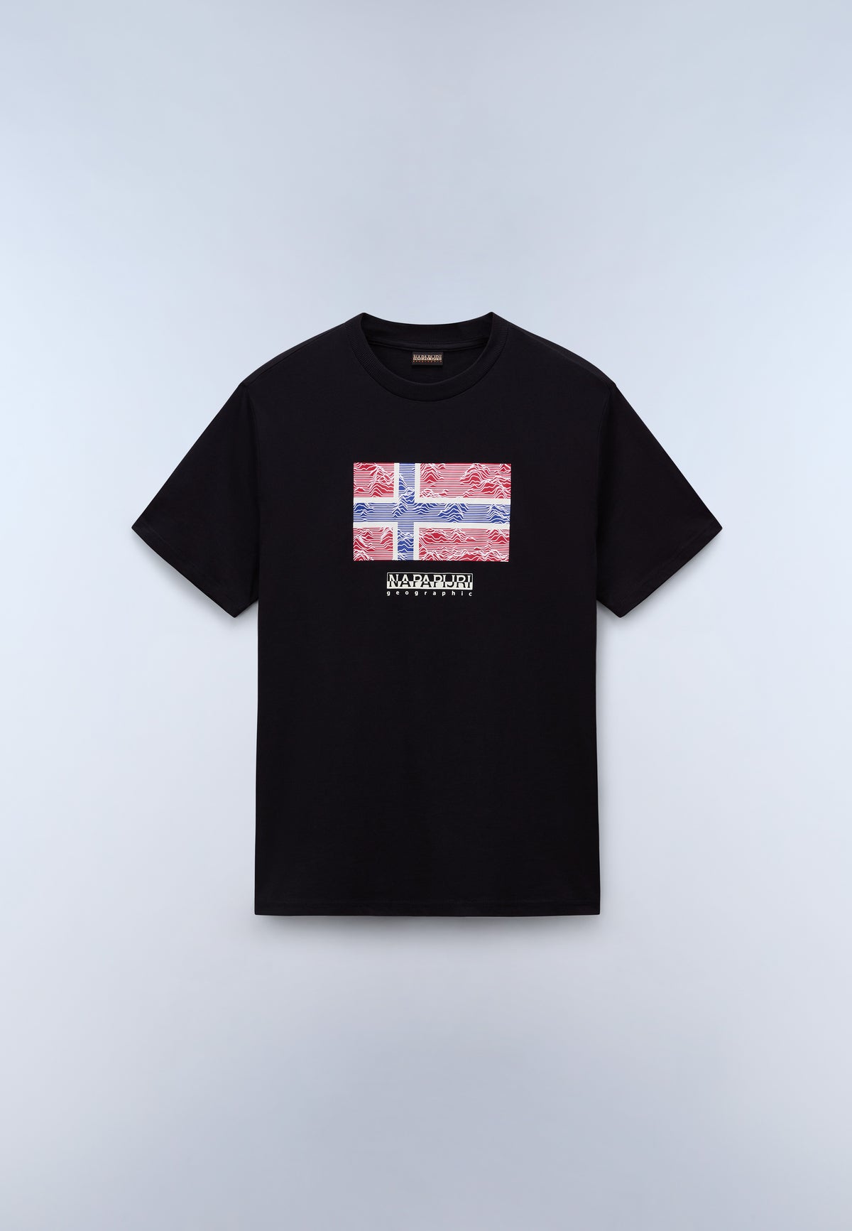 T-Shirt à Manches Courtes en Jersey Drapeau Noir - 1