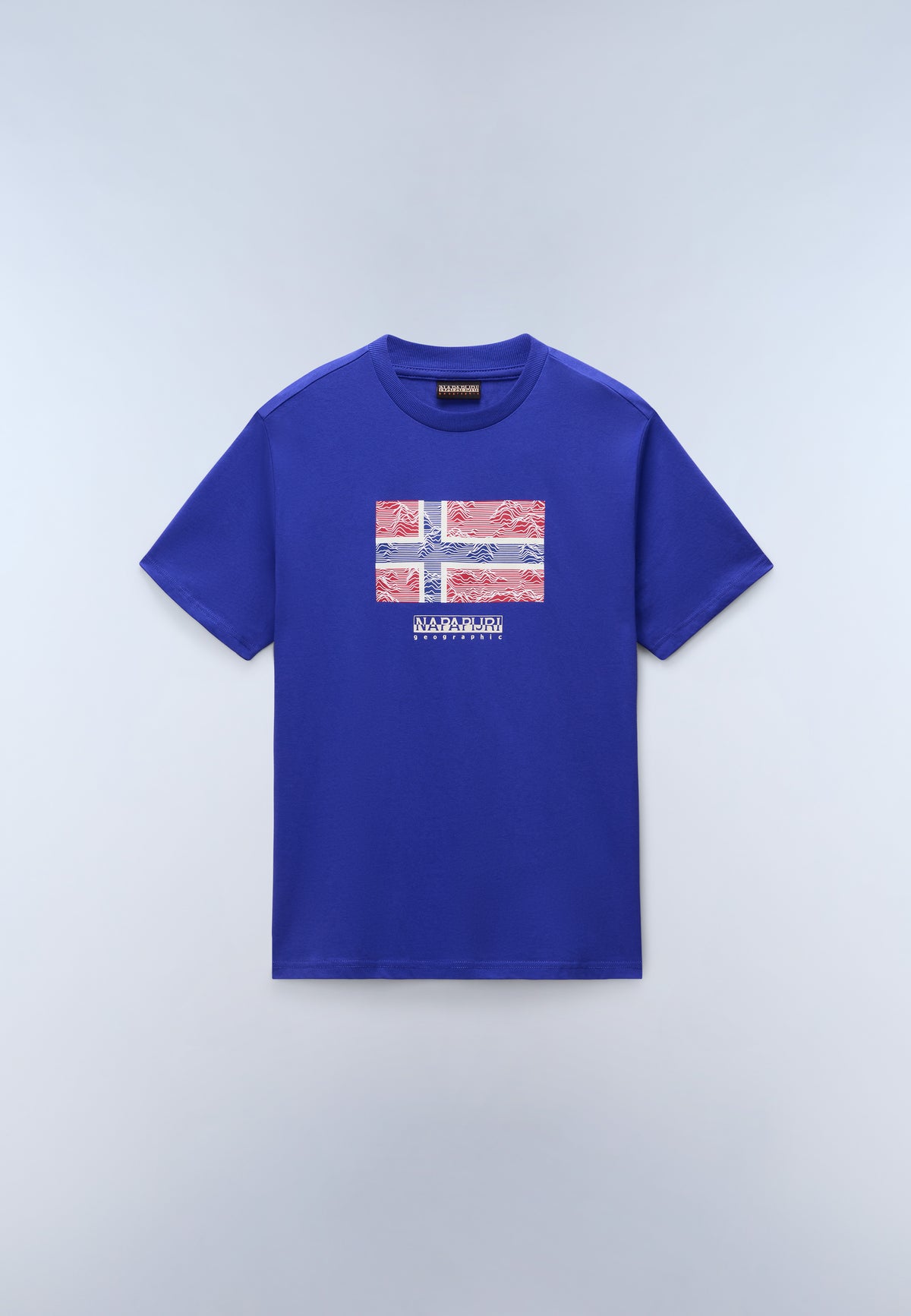 T-Shirt à Manches Courtes en Jersey Drapeau Royal Bleu - 1