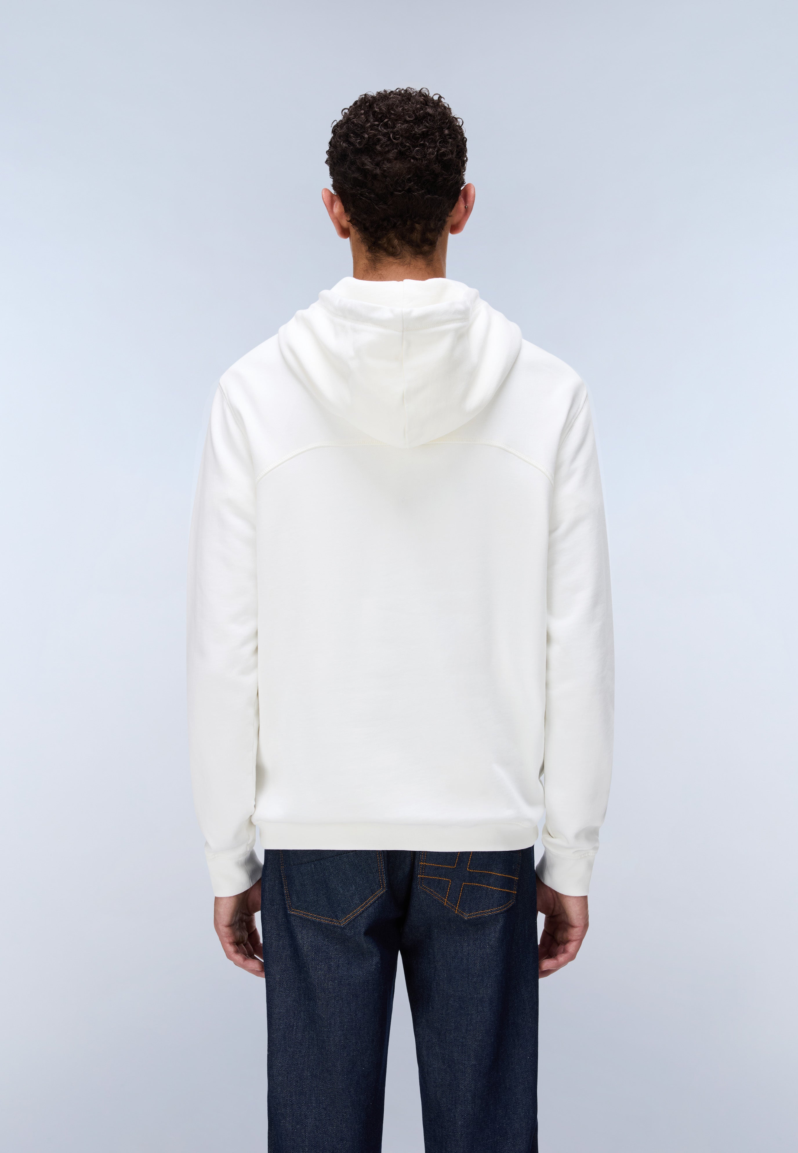 Napapijri Badge French Terry Hoodie Men White
