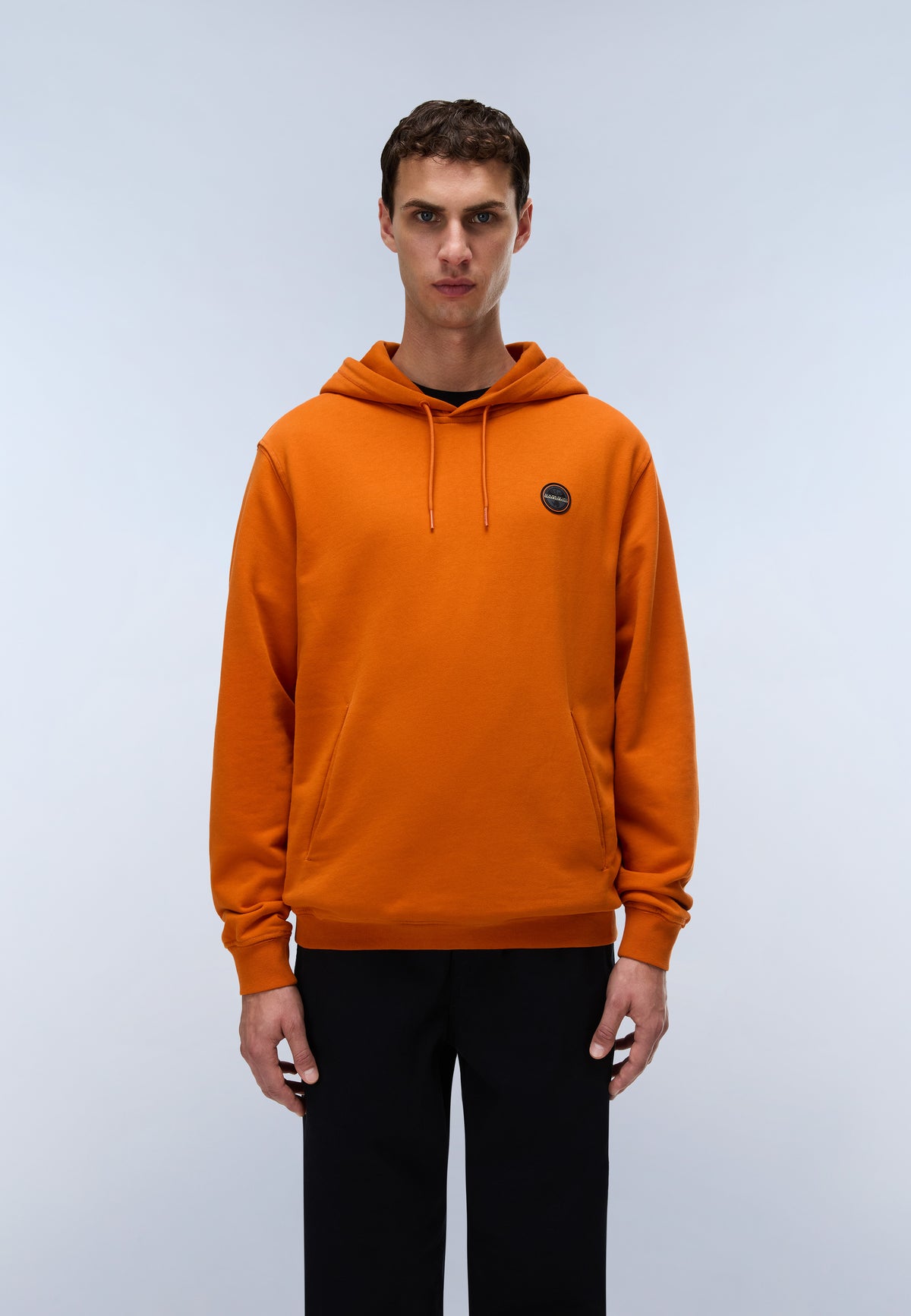Napapijri French Terry Kapuzenpullover Badge Orange Gold Herren - 3