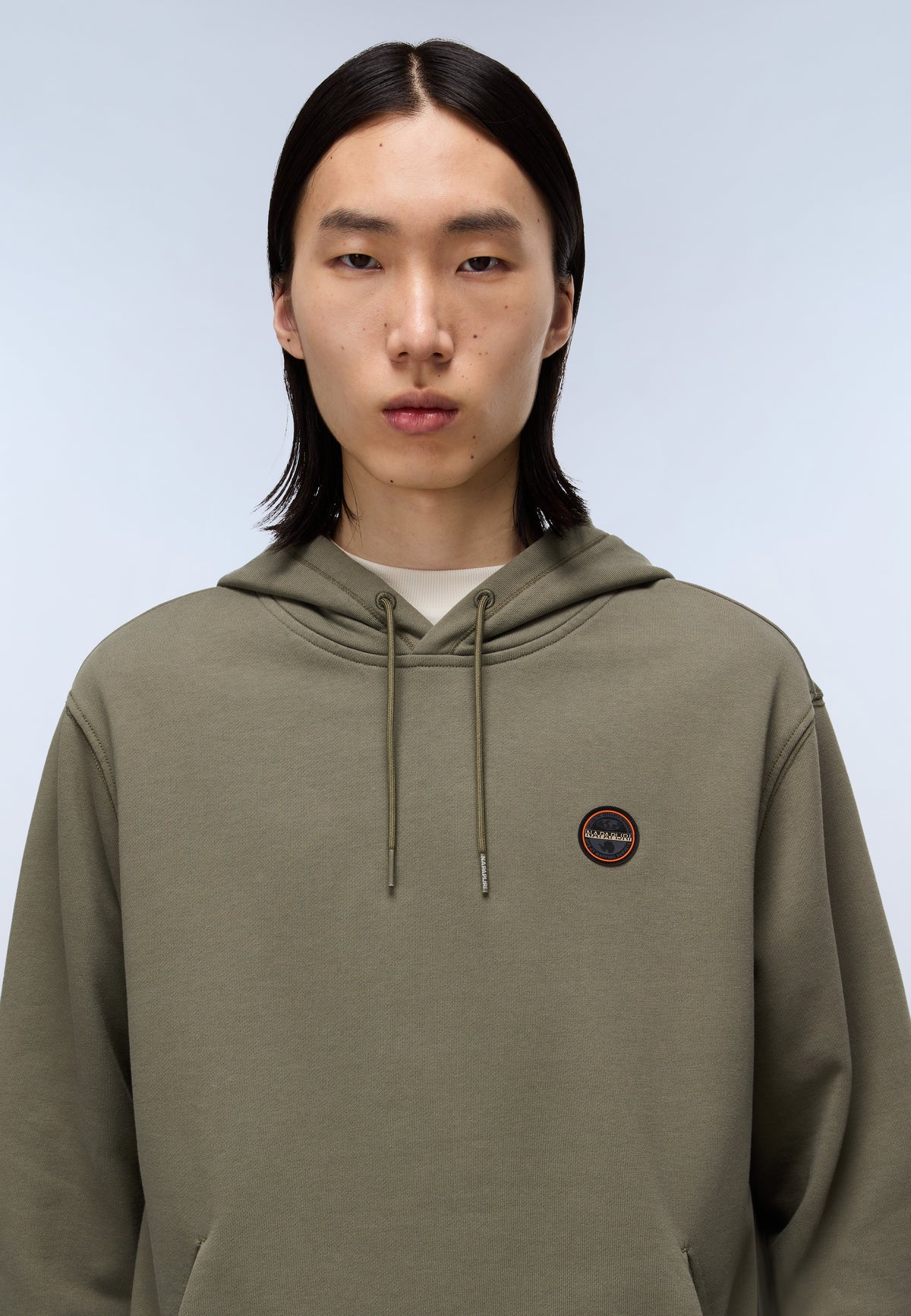 Badge French Terry Hoodie Green Tea Leaf - 2