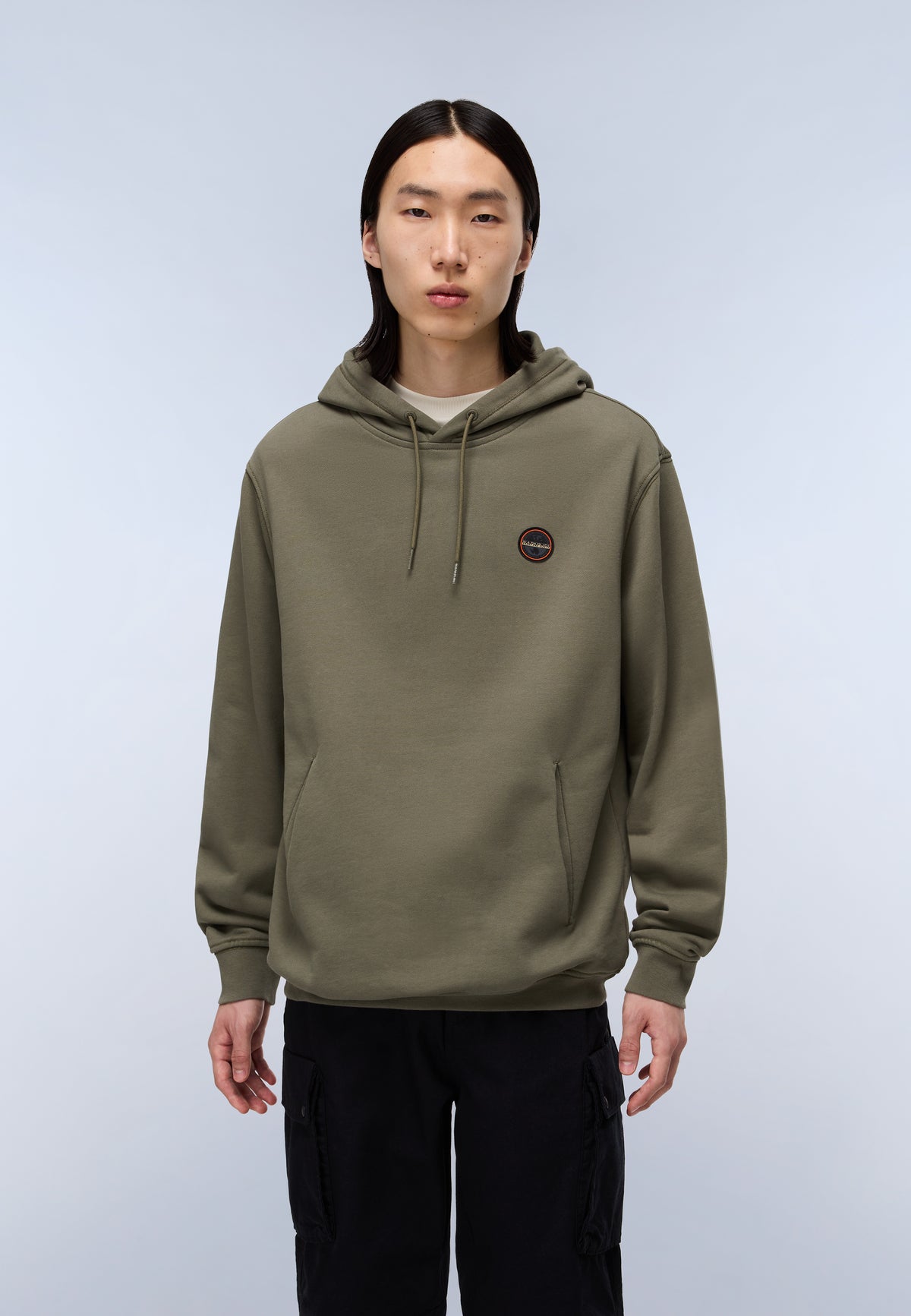 Badge French Terry Hoodie Green Tea Leaf - 3