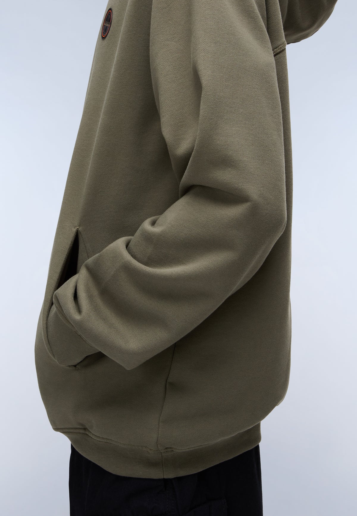 Badge French Terry Hoodie Green Tea Leaf - 6
