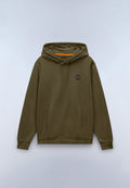 Badge French Terry Hoodie Green Olive Night - 1