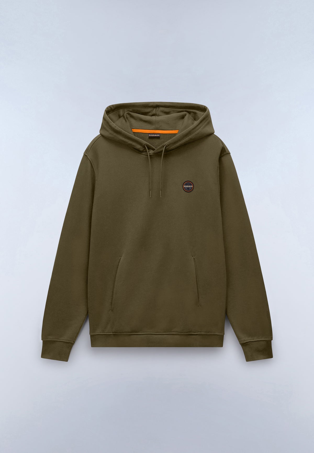Badge French Terry Hoodie Green Olive Night - 1