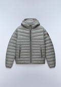 Amis Hooded Puffer Jacket Medium Grey Solid - 1