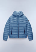 Amis Hooded Puffer Jacket Blue Ash - 1