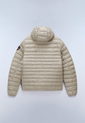 Amis Hooded Puffer Jacket Beige Silver - 2