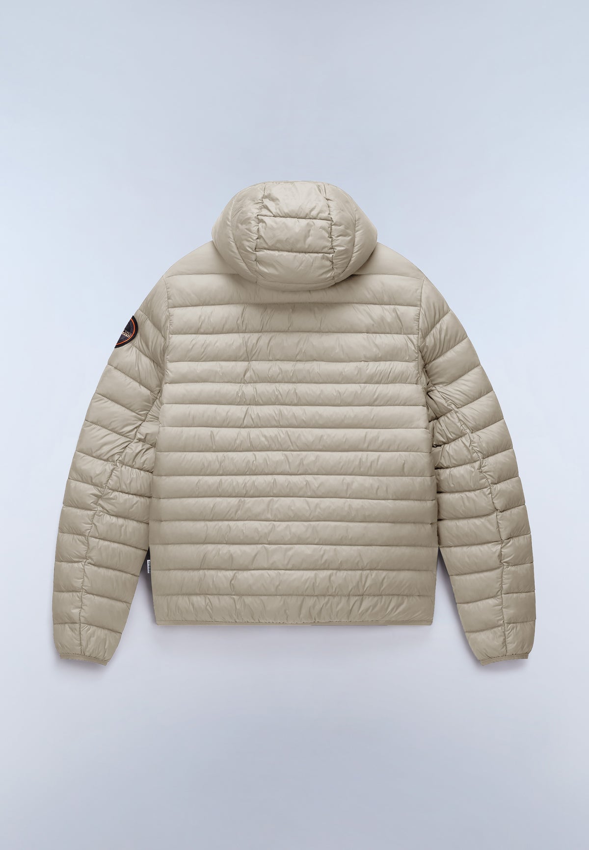 Amis Hooded Puffer Jacket Beige Silver - 2