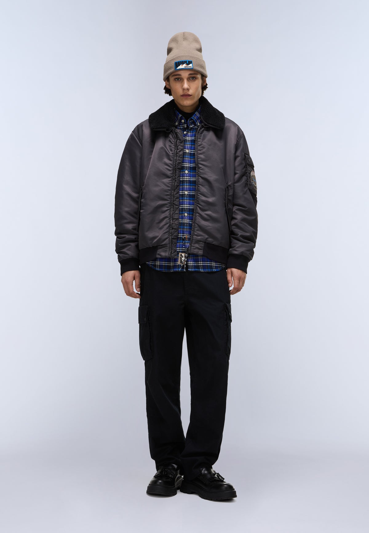 Nemes Micro Curly Bomber Jacket Black - 3